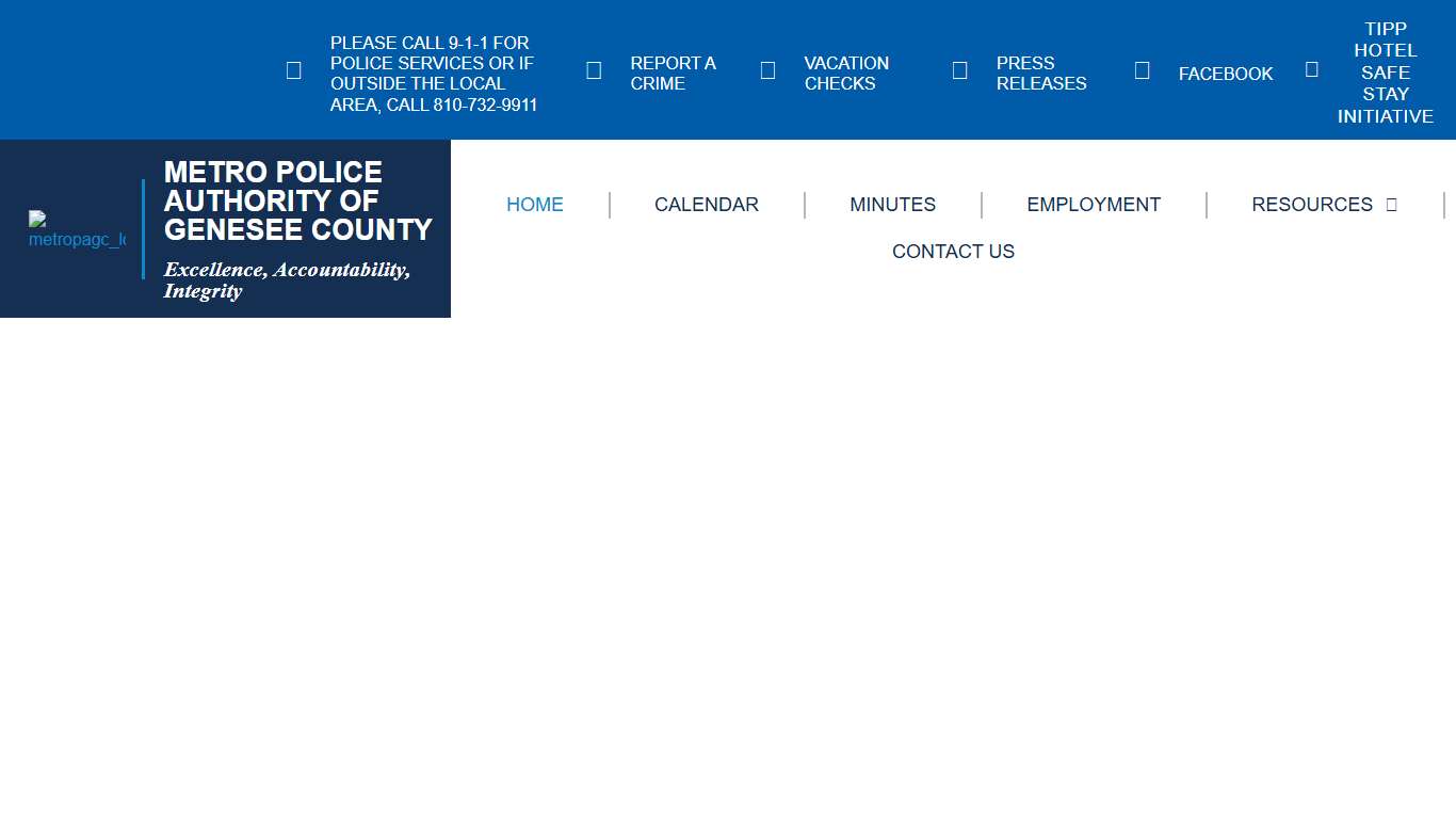 Metro Police Authority of Genesee County – Excellence, Accountability, Integrity